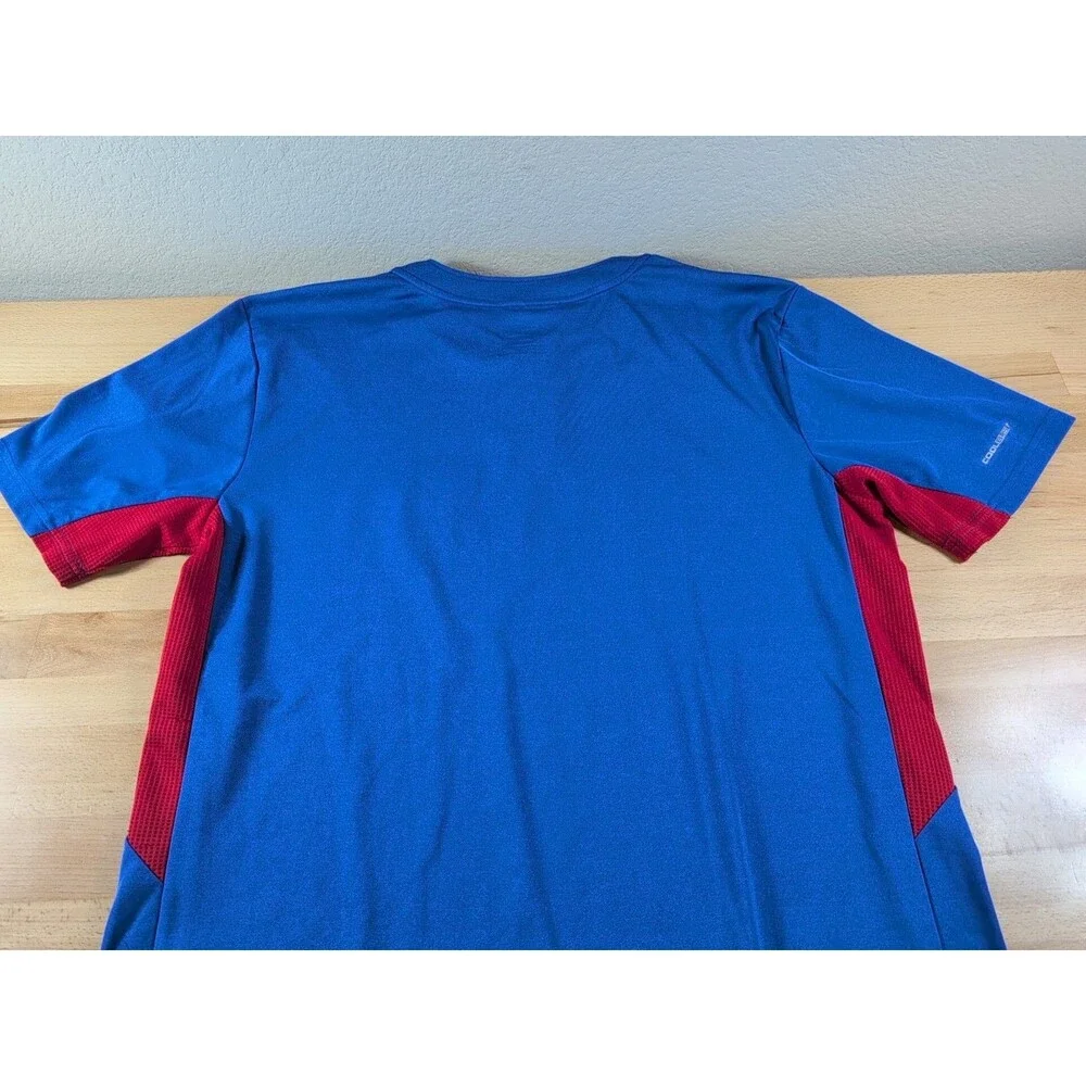 MLB Texas Rangers Majestic Cool Base Warm Up Jersey Shirt Large Blue Red